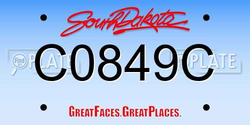 C0849C South Dakota License Plate
