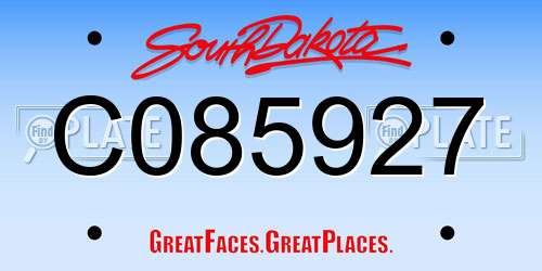 C085927 South Dakota License Plate