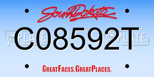 C08592T South Dakota License Plate
