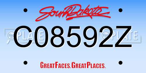 C08592Z South Dakota License Plate