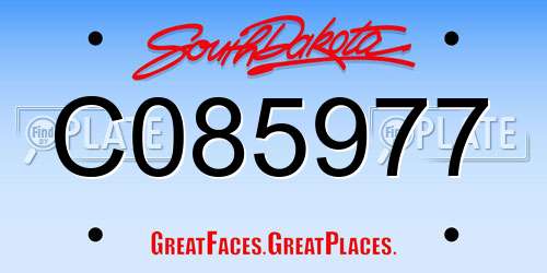 C085977 South Dakota License Plate