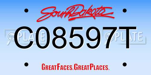C08597T South Dakota License Plate