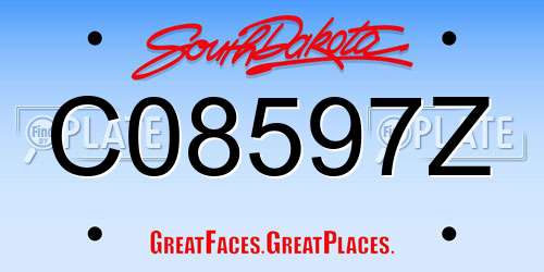 C08597Z South Dakota License Plate