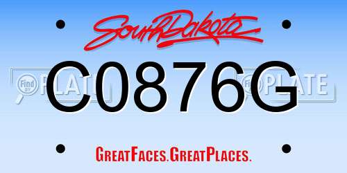 C0876G South Dakota License Plate