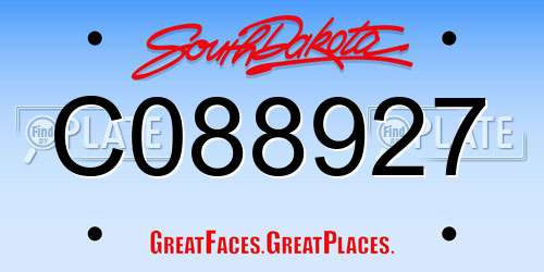 C088927 South Dakota License Plate