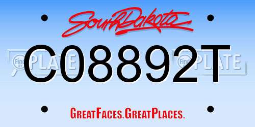 C08892T South Dakota License Plate