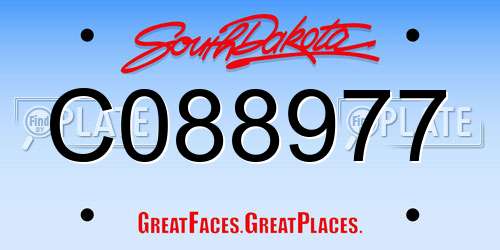 C088977 South Dakota License Plate
