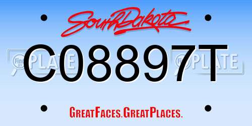 C08897T South Dakota License Plate