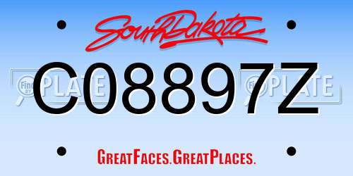 C08897Z South Dakota License Plate