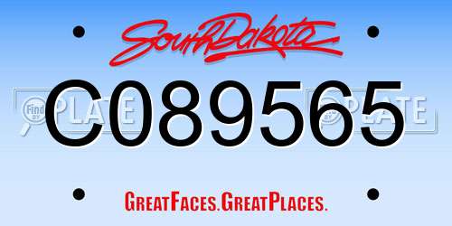 C089565 South Dakota License Plate