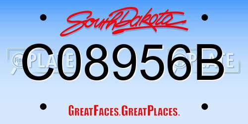 C08956B South Dakota License Plate
