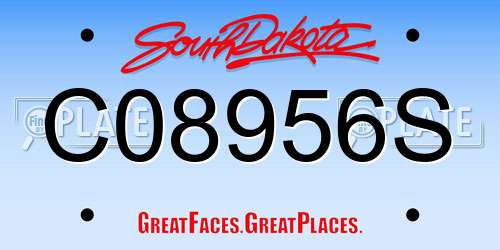 C08956S South Dakota License Plate
