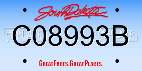 C08993B South Dakota License Plate