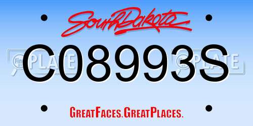 C08993S South Dakota License Plate