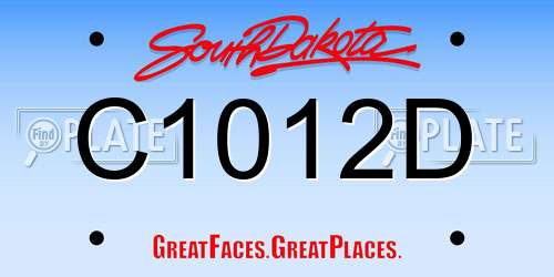 C1012D South Dakota License Plate