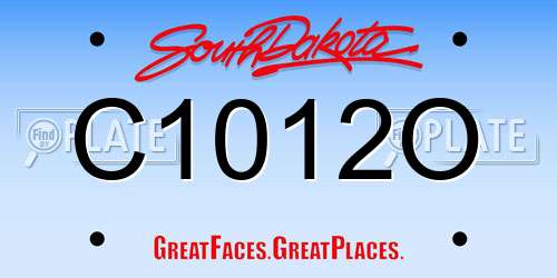 C1012O South Dakota License Plate