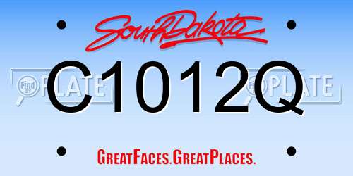 C1012Q South Dakota License Plate