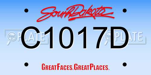 C1017D South Dakota License Plate