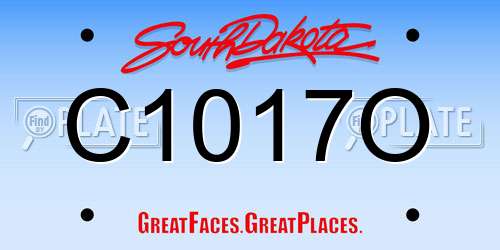 C1017O South Dakota License Plate