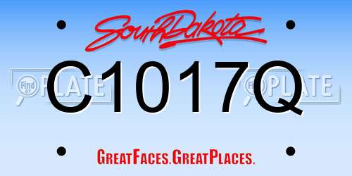 C1017Q South Dakota License Plate