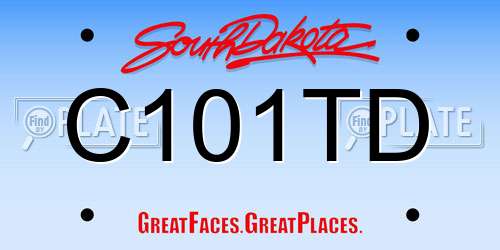C101TD South Dakota License Plate
