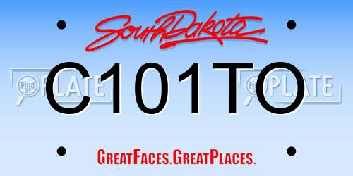 C101TO South Dakota License Plate