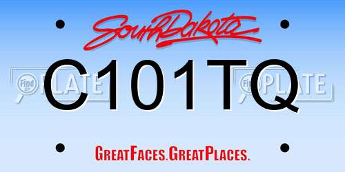 C101TQ South Dakota License Plate