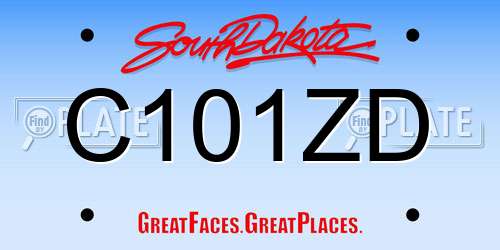 C101ZD South Dakota License Plate