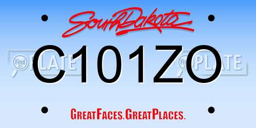 C101ZO South Dakota License Plate
