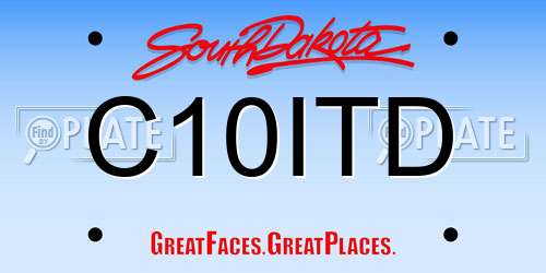 C10ITD South Dakota License Plate
