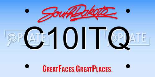 C10ITQ South Dakota License Plate