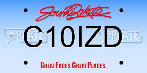 C10IZD South Dakota License Plate