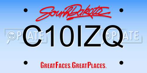 C10IZQ South Dakota License Plate