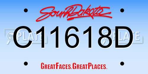C11618D South Dakota License Plate