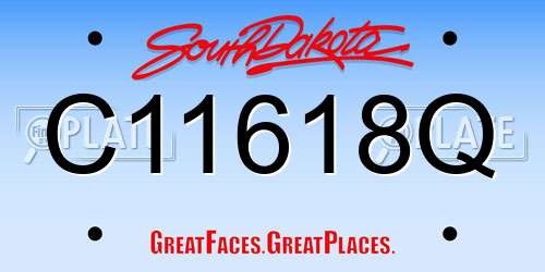C11618Q South Dakota License Plate