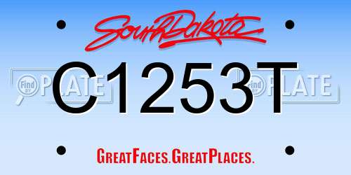 C1253T South Dakota License Plate