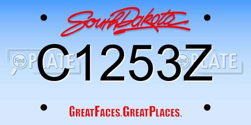 C1253Z South Dakota License Plate