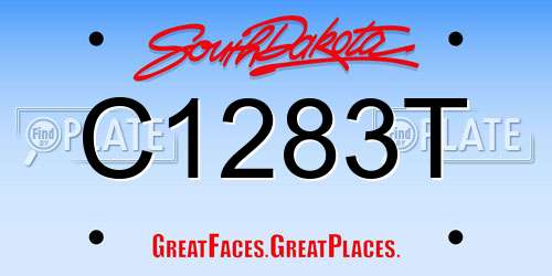 C1283T South Dakota License Plate