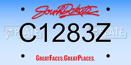 C1283Z South Dakota License Plate