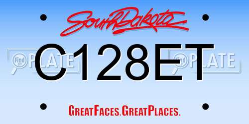 C128ET South Dakota License Plate