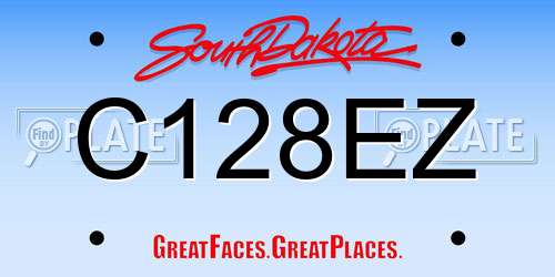 C128EZ South Dakota License Plate