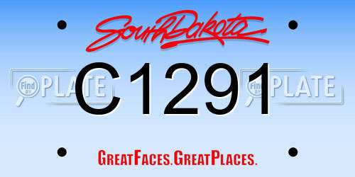 C1291 South Dakota License Plate