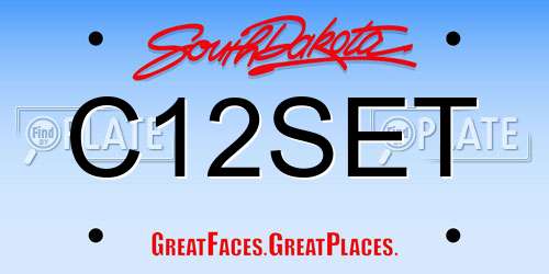 C12SET South Dakota License Plate