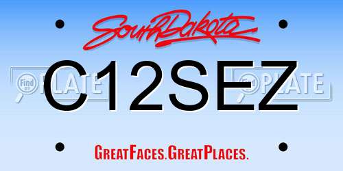 C12SEZ South Dakota License Plate