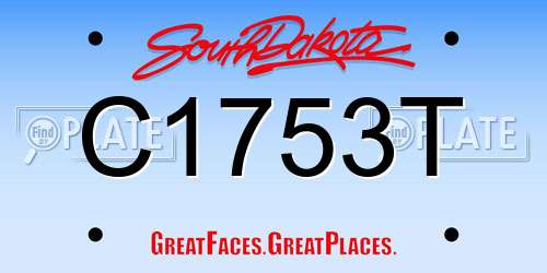 C1753T South Dakota License Plate