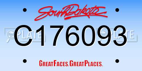 C176093 South Dakota License Plate