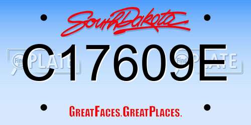 C17609E South Dakota License Plate