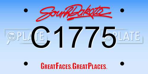 C1775 South Dakota License Plate
