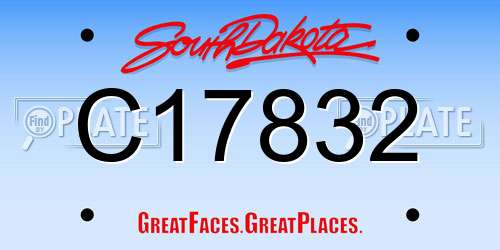 C17832 South Dakota License Plate