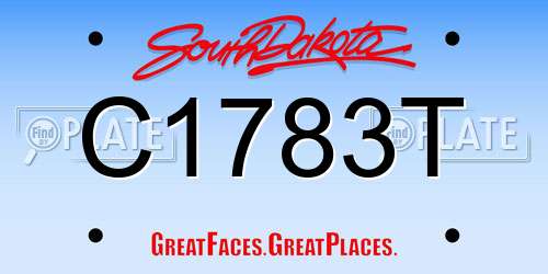 C1783T South Dakota License Plate